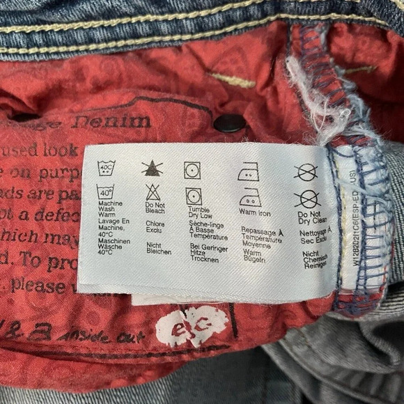 Y2K EDC by Esprit Embroidered Low Rise Jeans 2000s Straight Leg Blue Denim - Picture 7 of 10